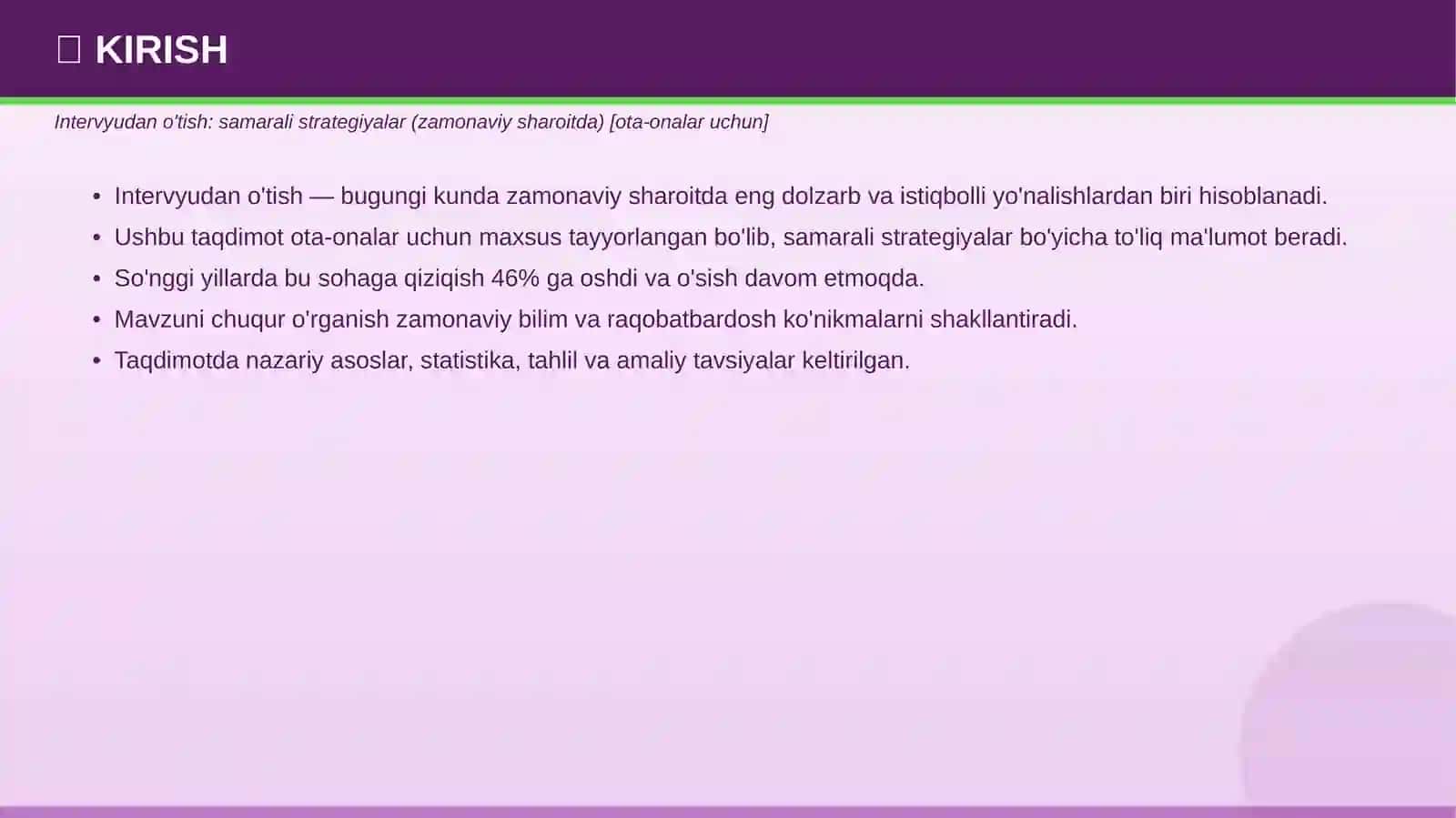 Intervyudan o'tish: samarali strategiyalar (zamonaviy sharoitda) [ota-onalar uchun] 3