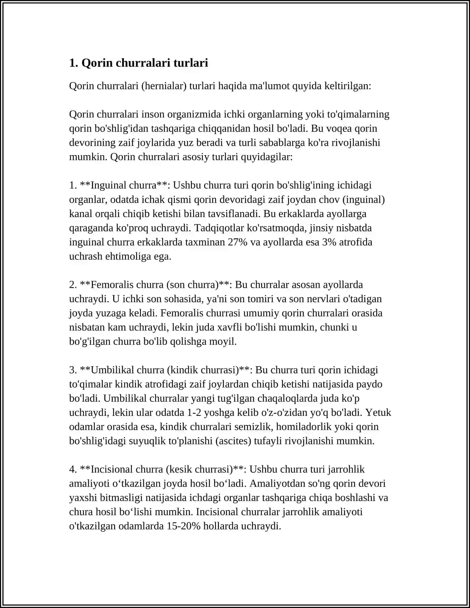 OPERATSIYADAN KEYINGI QORIN CHURRALARI.QORIN BO'SHLIG'I ICHKI CHURRALARI 3