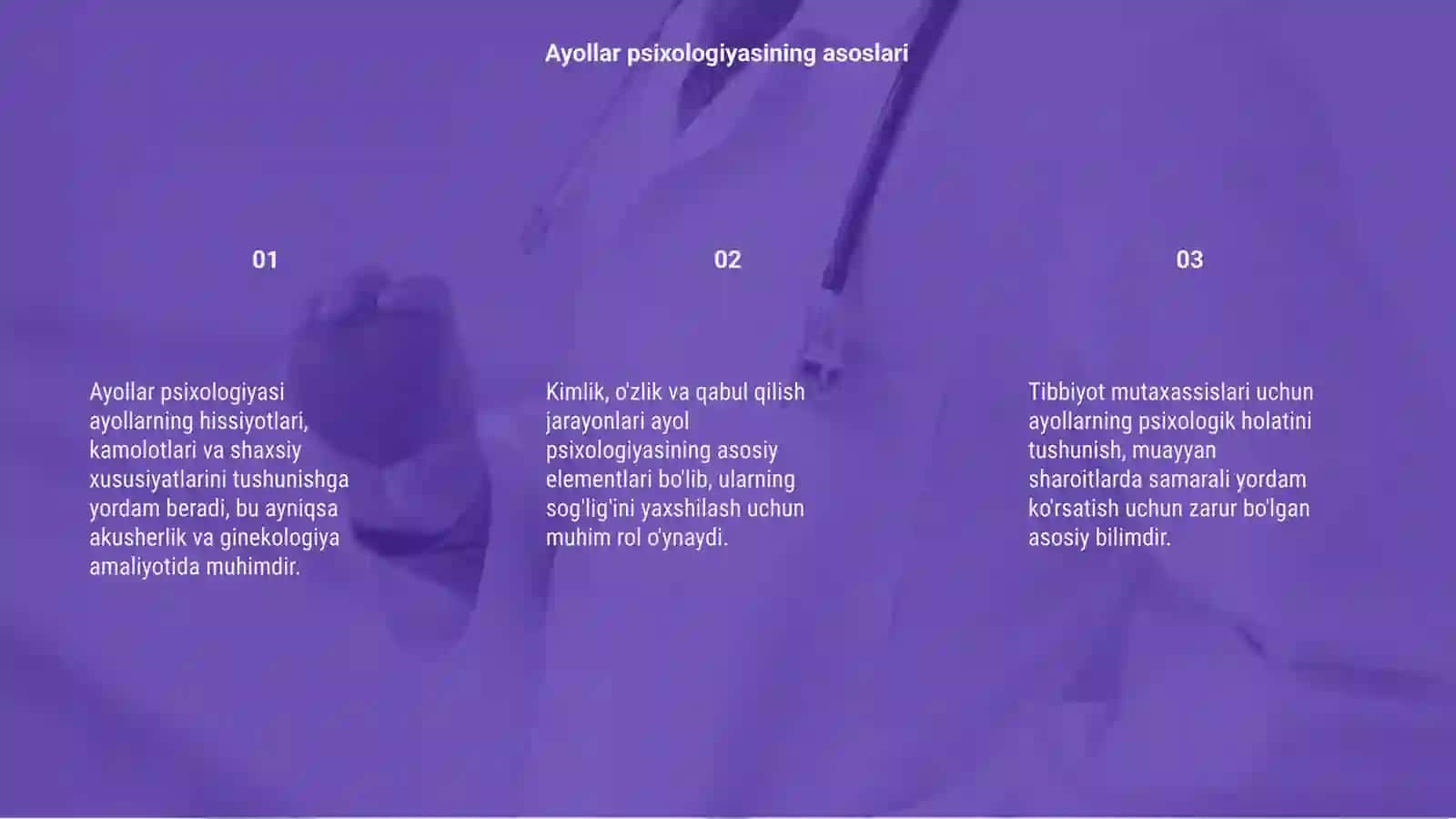 Akusherlik va ginekologiya amaliyotida ayollar psixologiyasi 3