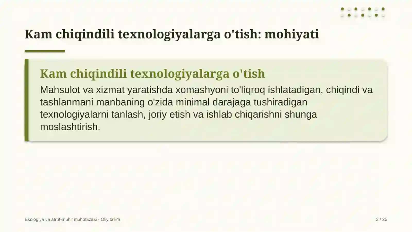 Elektr montaj ishlarida kam chiqindili texnologiyalarga o'tish 3