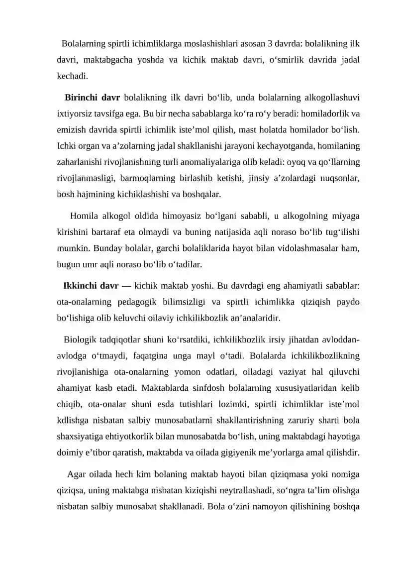 Ichkilikbozlik va yong'oq jarayonlari 3