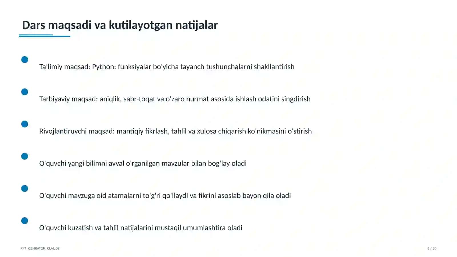 Python: funksiyalar (9-sinf) 3