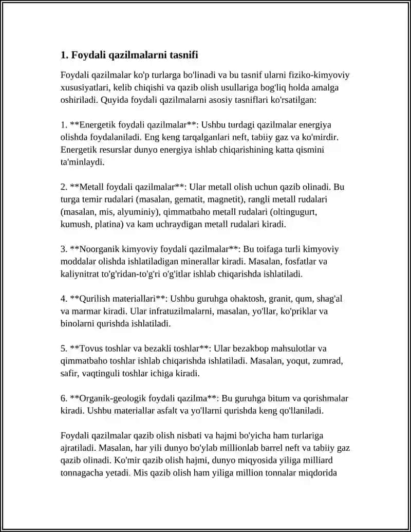 FOYDALI QAZILMALARNI SIFATI 3