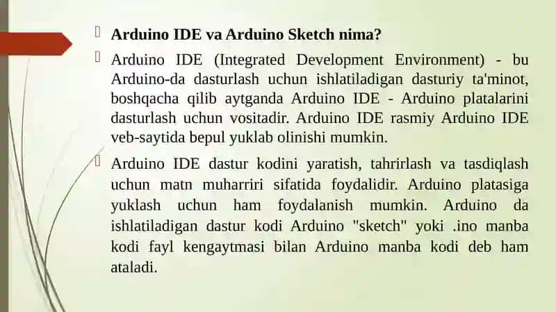 ARDUINO IDE VA ARDUINO SKETCH. 3