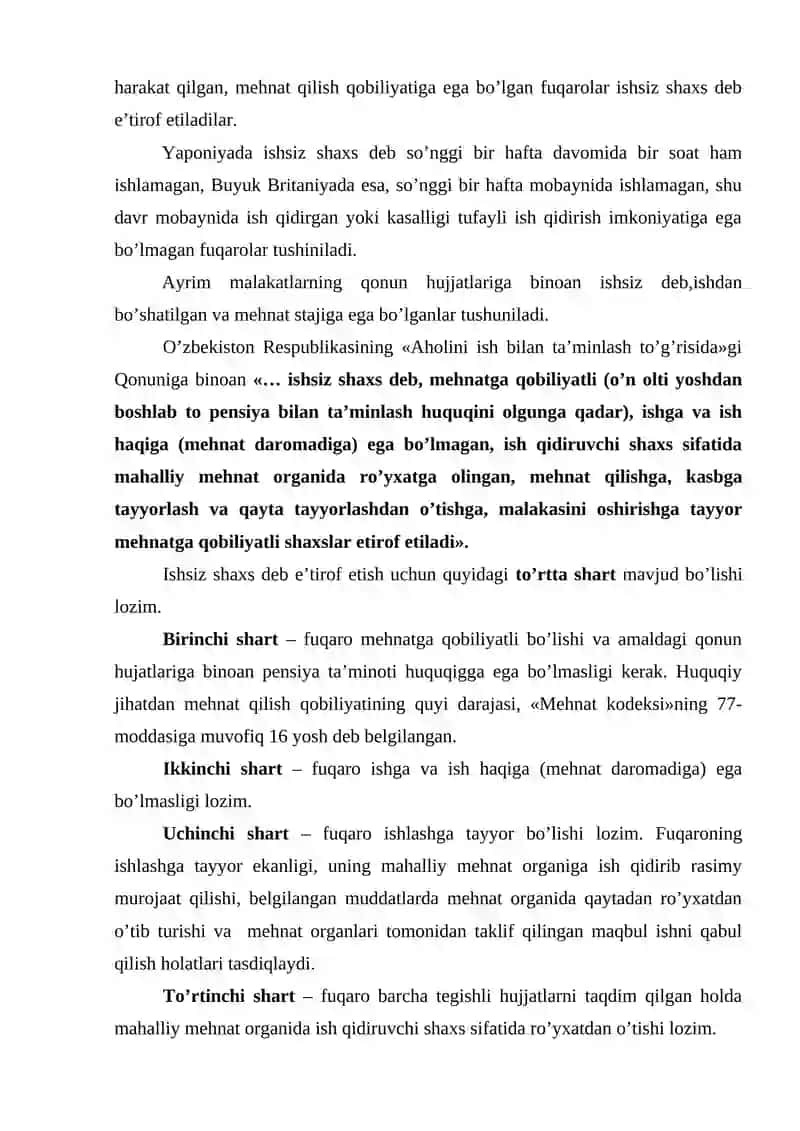 Ishsizlikning kelib chiqish sabablari 3