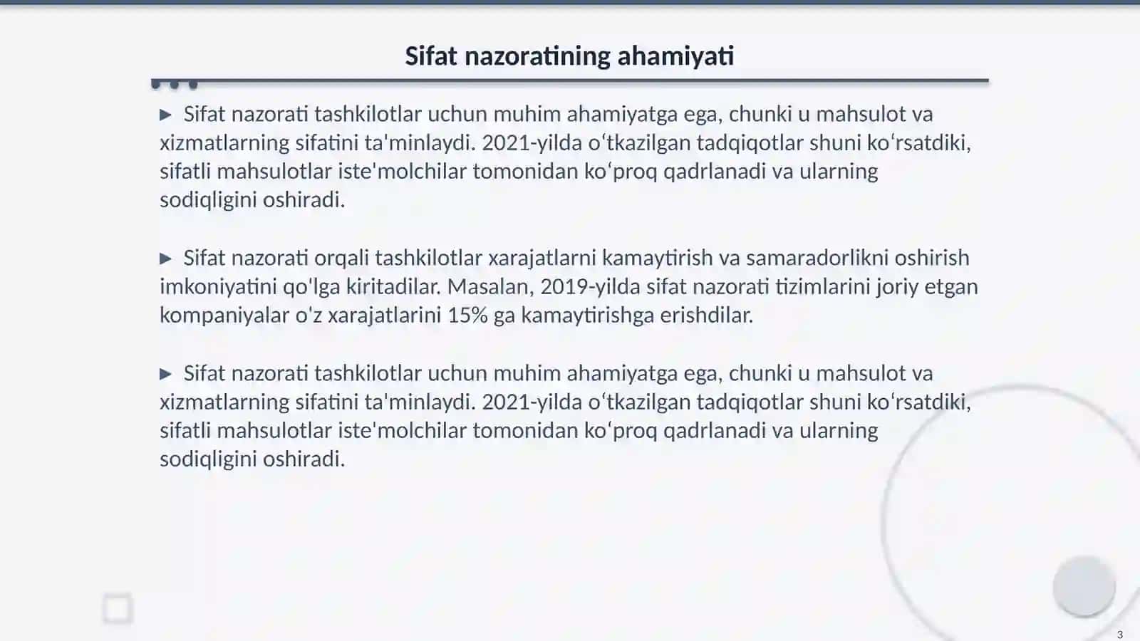 Sifat nazorati tartib-qoidalari 3