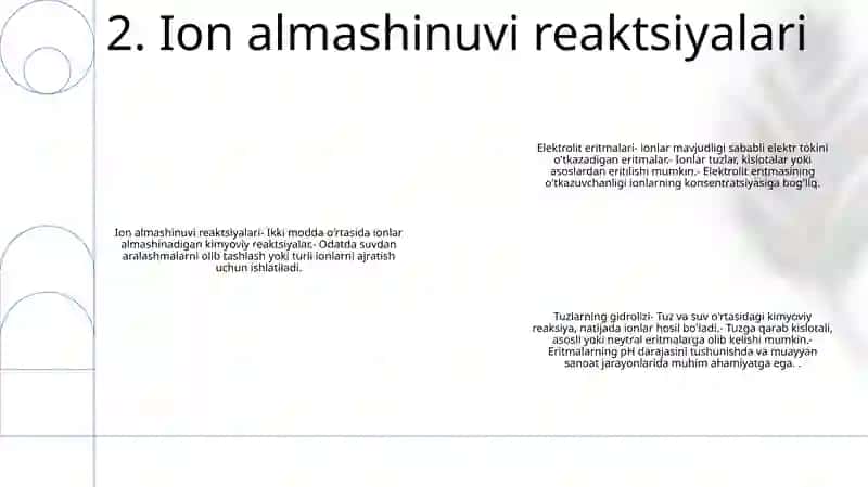 Elektrolitlar Eritmalaridagi Ion Almashinuvi Reaktsiyalari Tuzlarning Gidrolizlanishi 3