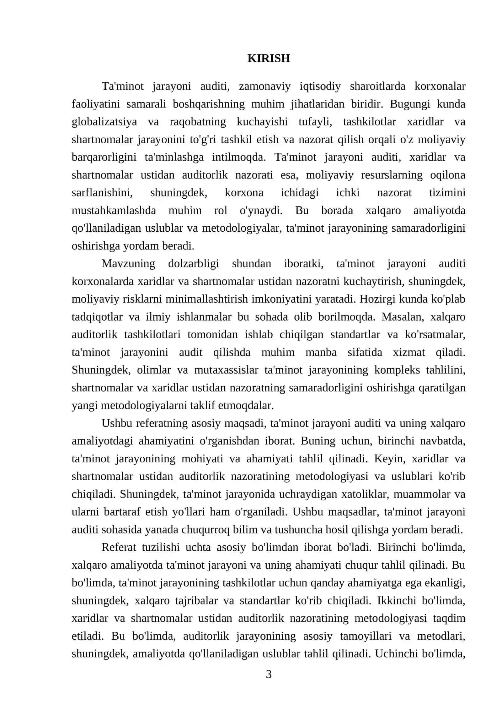 Ta'minot jarayoni auditi: xalqaro amaliyotda xaridlar va shartnomalar ustidan auditorlik nazorati 3