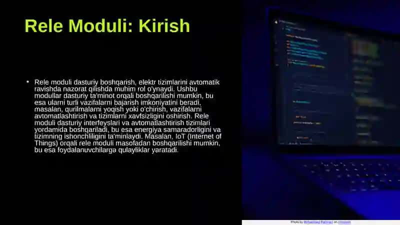 Rele modulini dasturiy boshqarish 3