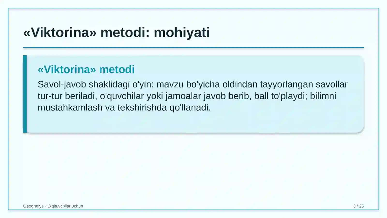 geografiya darslarida viktorina metodidan foydalanish 7924 3