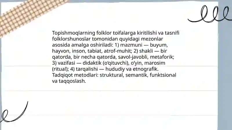 Topishmoq va ularning folklorshunoslar tomonidan oʻrganilishi 3