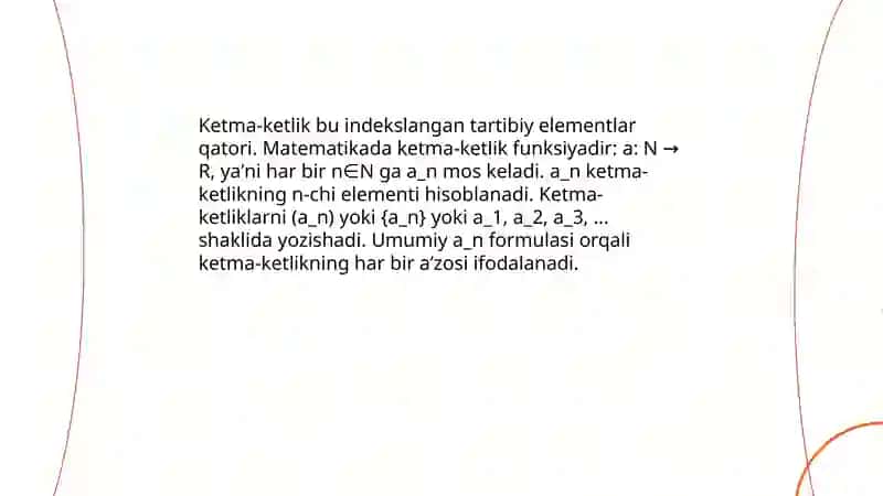 Ketma - ketlik limiti. Funksiya tushunchasi Muxammadaliyeva Iroda 3