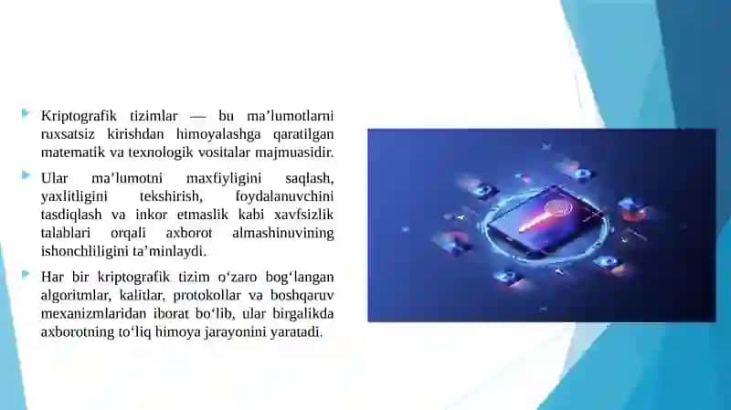 Kriptografik tizimlarning tavsifi. 3