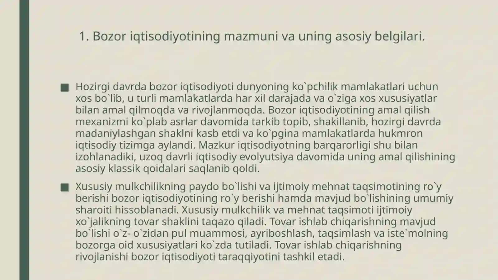 Bozor iqtisodiyotining mazmuni va amal qilishi 3