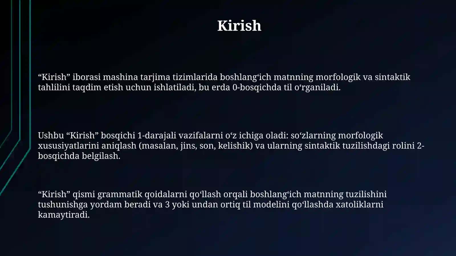 Mashina tarjima tizimlarida manba matnining morfologik va sintaktik tahlili 3