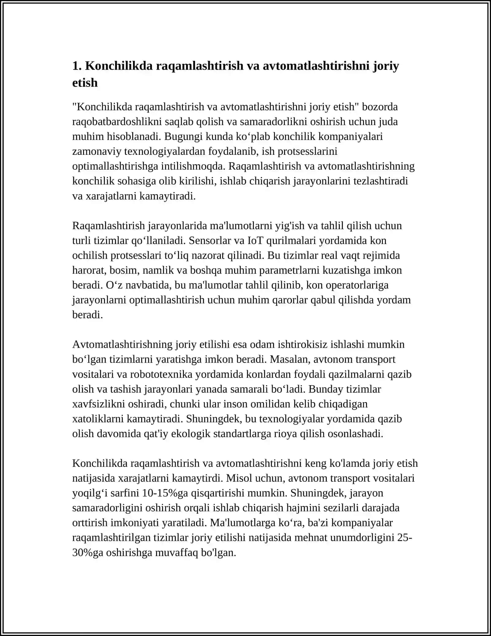 KONCHILIK VA FOYDALI QAZILMALARNI QAYTA ISHLASH 3