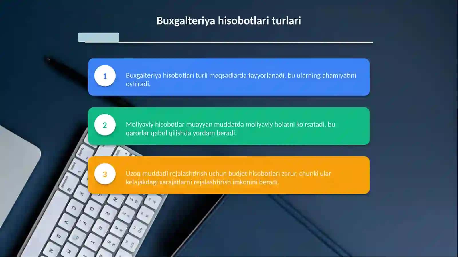 Sinov balansidan buxgalteriya hisobotlarini tuzish 3
