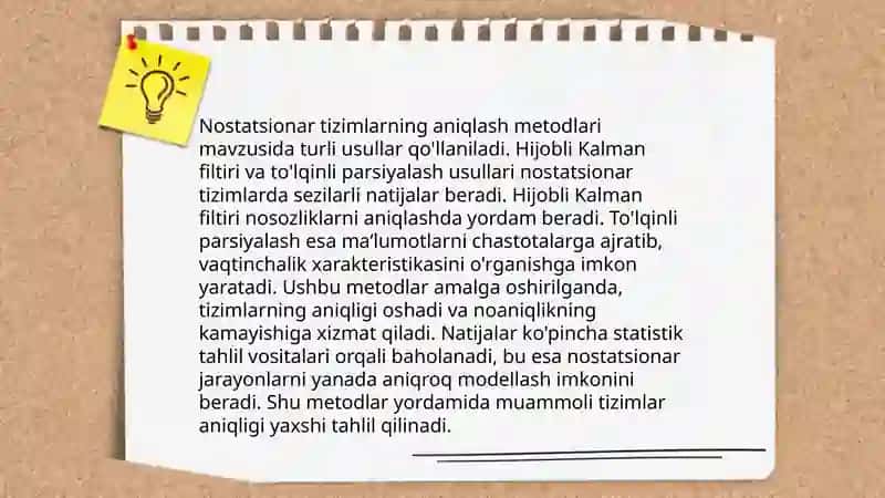 Nostatsionar sistemalar turg'urligi 3