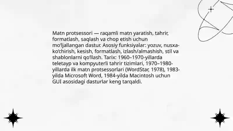 Matn protsessorlari va ularning ta'limiy imkoniyatlari bilan tanishish 3