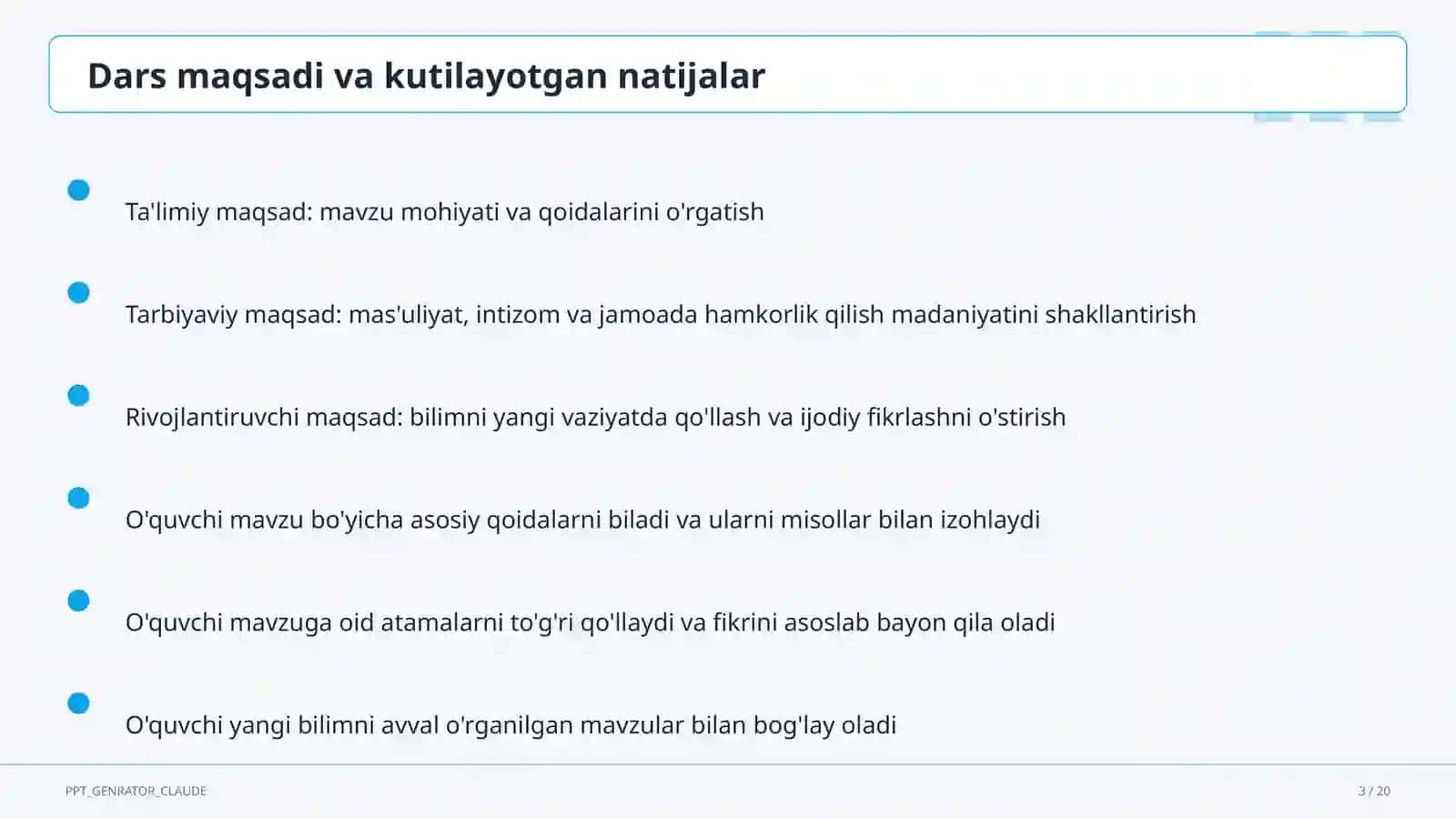 Rus tilida bir bosh bo'lakli gaplar (8-sinf) 3