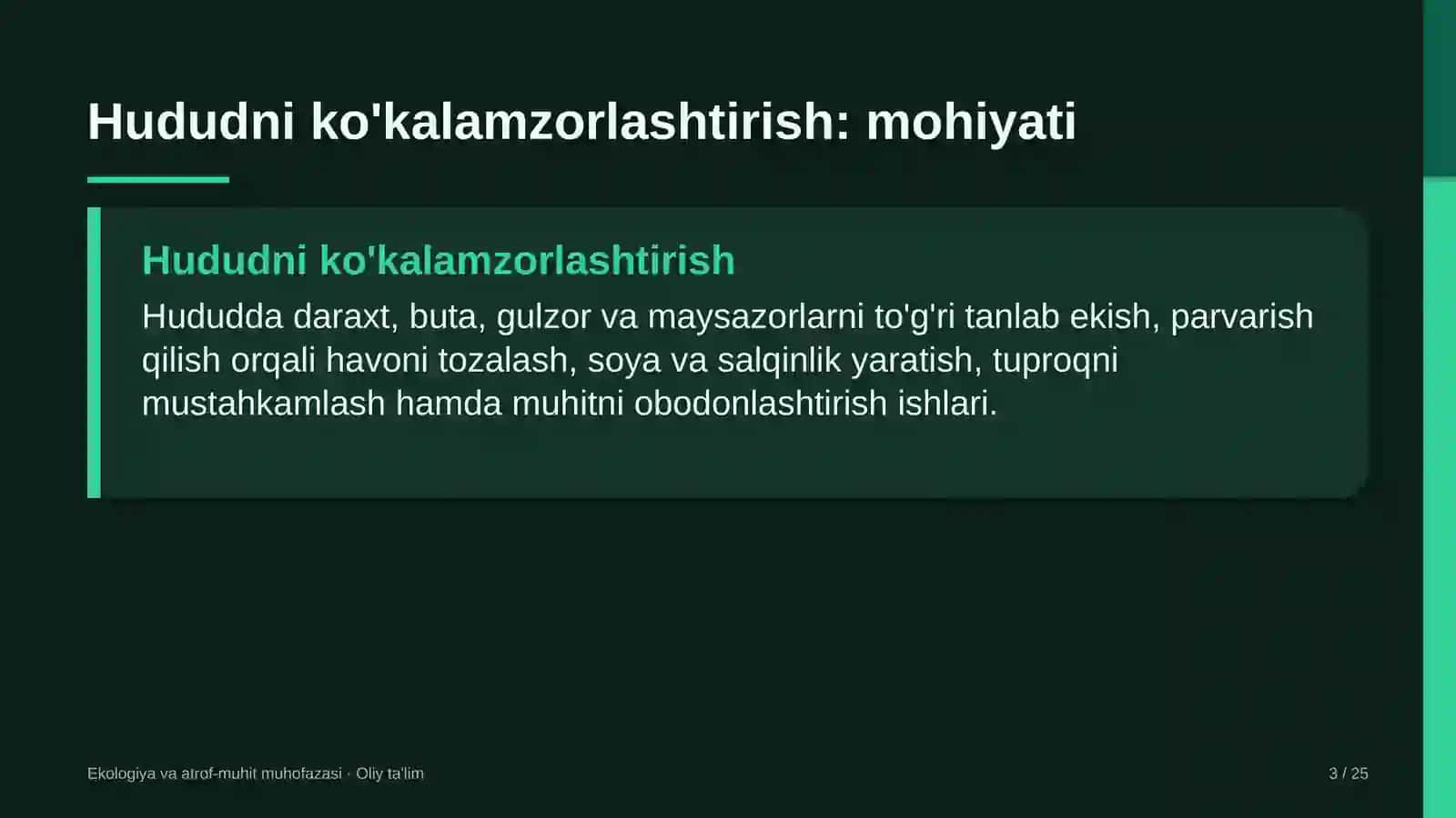 qurilish materiallari sanoatida hududni ko'kalamzorlashtirish 3067 3