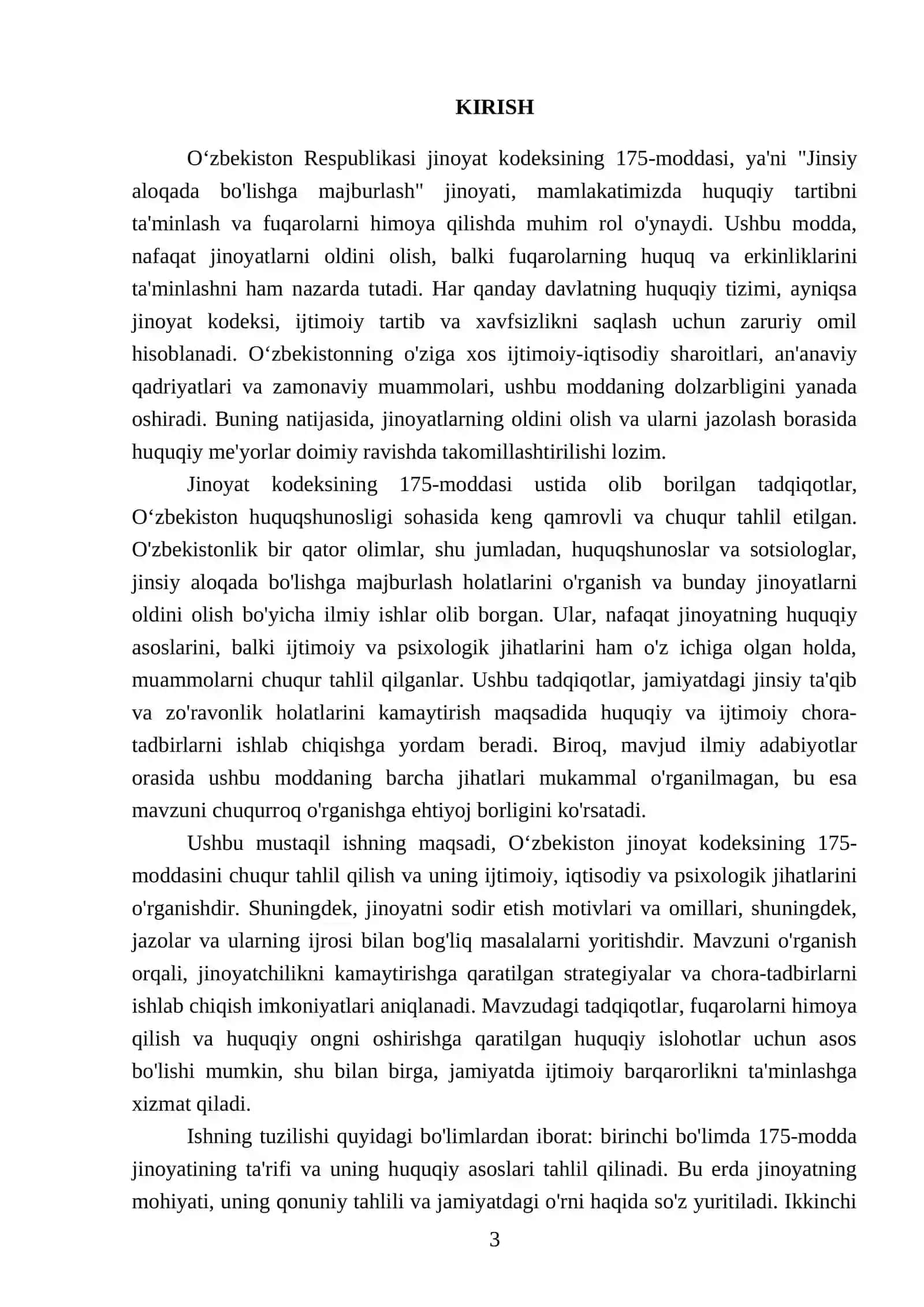 O'zbekiston Respublikasi jinoyat kodeksining 175 moddasi tahlili 3