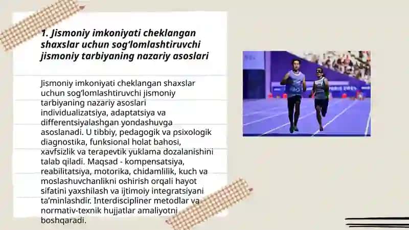 Jismoniy imkoniyati cheklangan shaxslar uchun sogʻlomlashtiruvchi jismoniy tarbiya 3