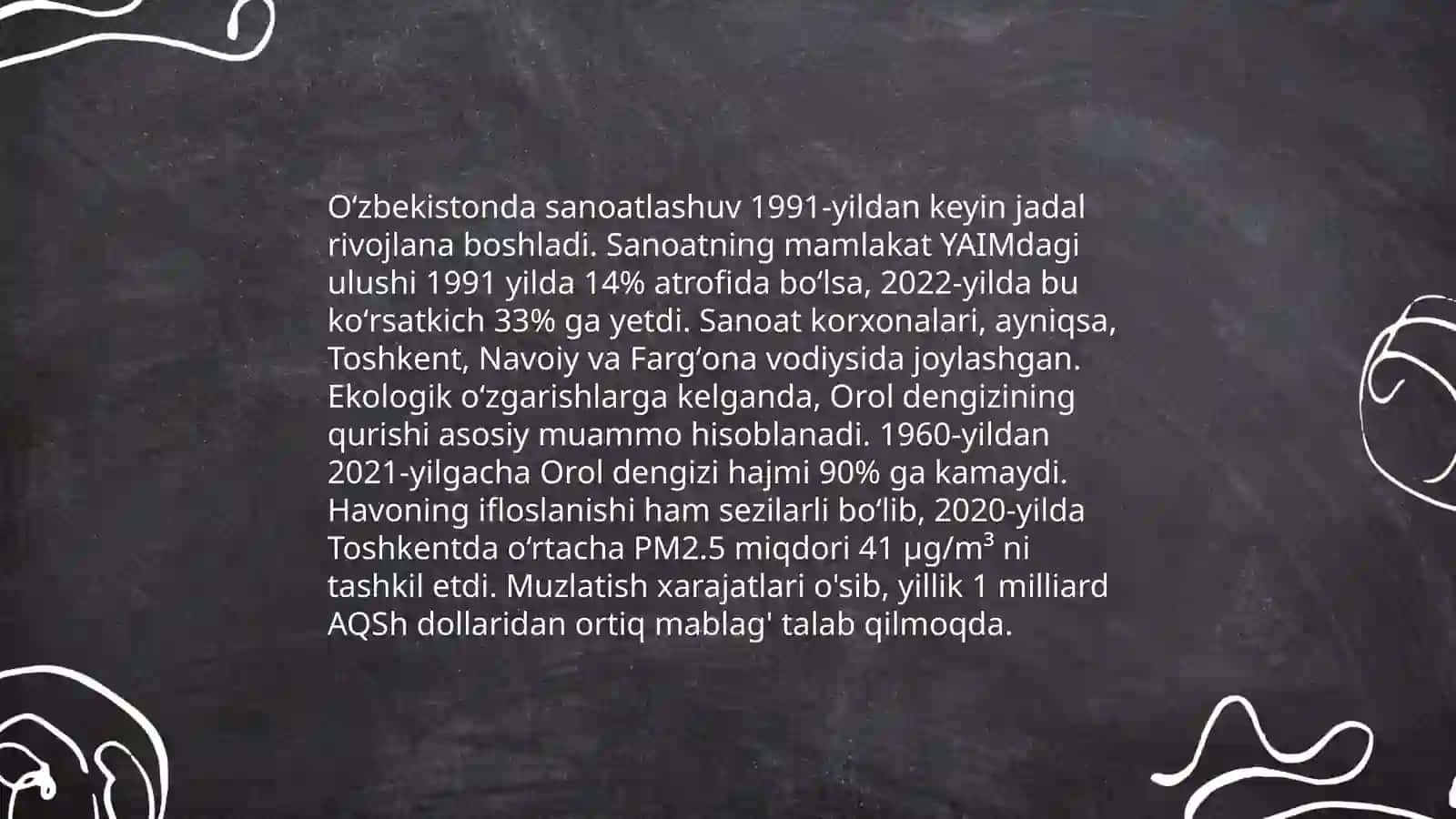 O'zbekistonda sanoatlashuv va ekologik o'zgarishlar 3
