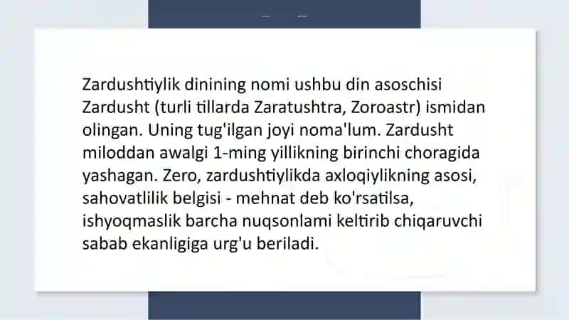 ,,Avestoʼʼ - tarbiyaviy gʼoyalar 3