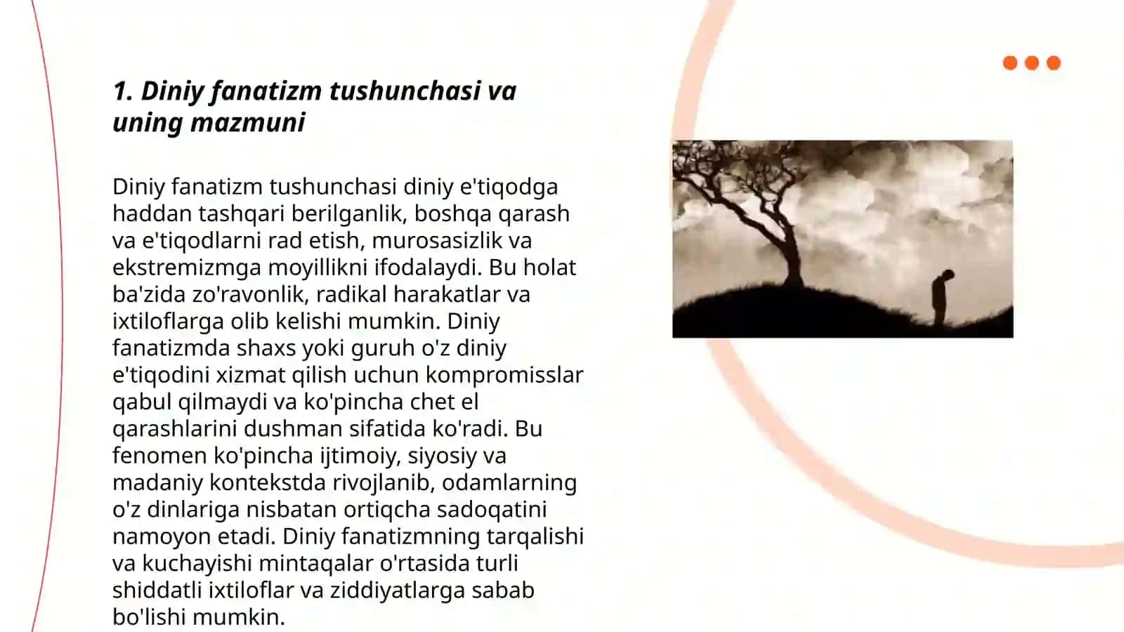 Diniy   aqidaparastlik (fanatizm),  ekstremizm paydo  bo’lishining  ijtimoiy-tarixiy zaminlari va rivojlanishi 3