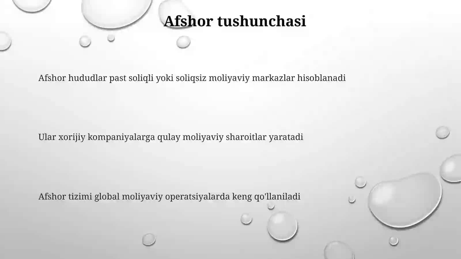 Afshor pul munosabatlari 3