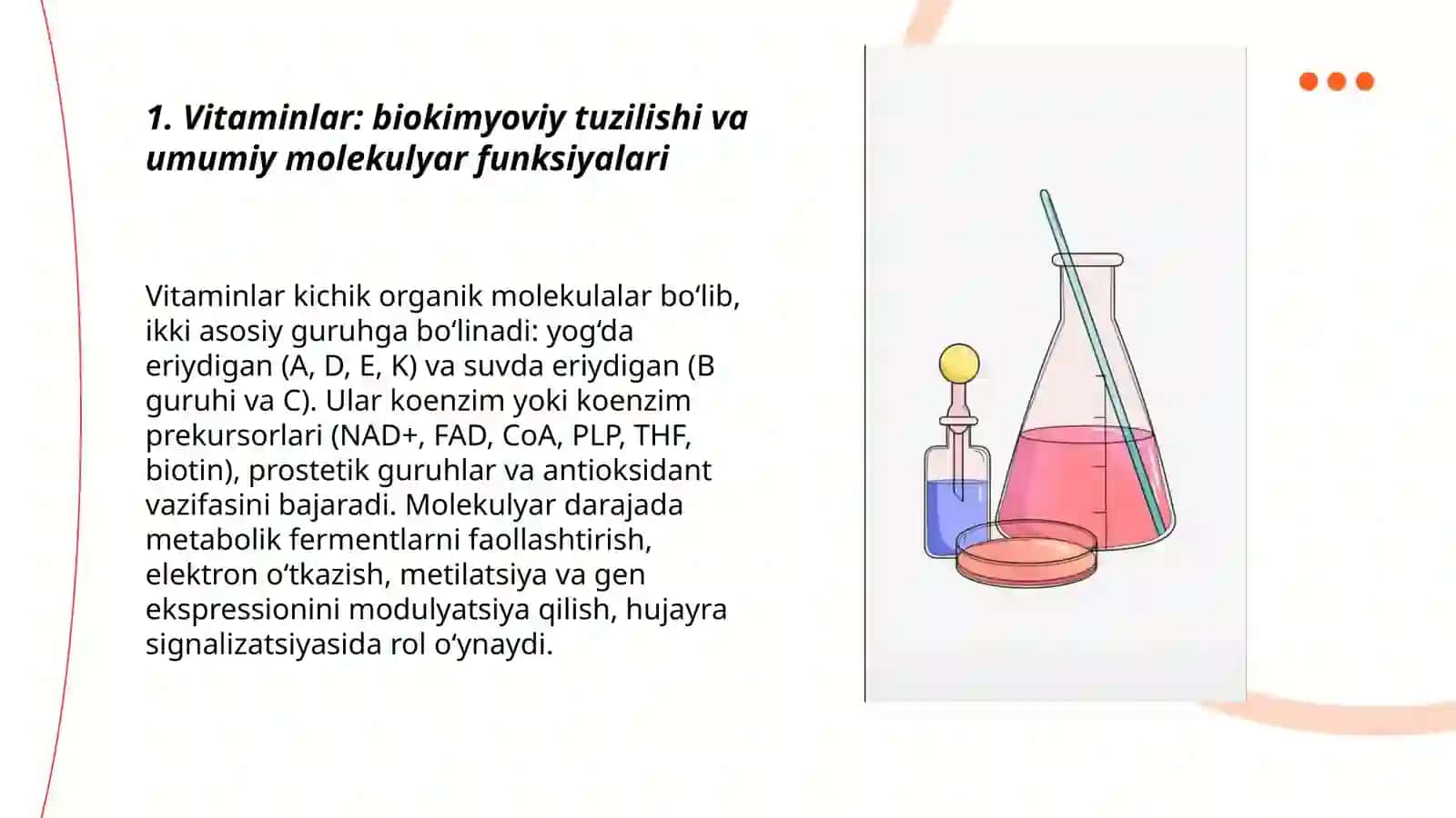 Vitaminlarning biokimyo va molekulyar biologiyaviy ro'li 3