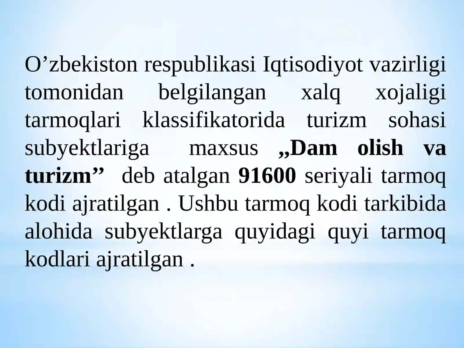 TURISTIK VA MEXMONXONA XIZMATLARINI KORSATUVCHI SUBYEKTLARDA BUGALTERIYA XISOBI 3