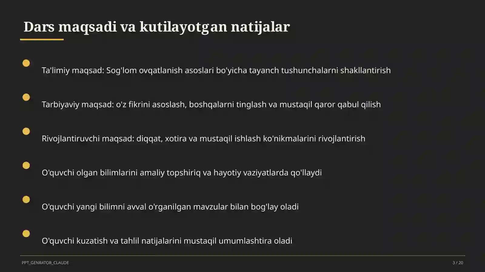 Sog'lom ovqatlanish asoslari (3-sinf) 3