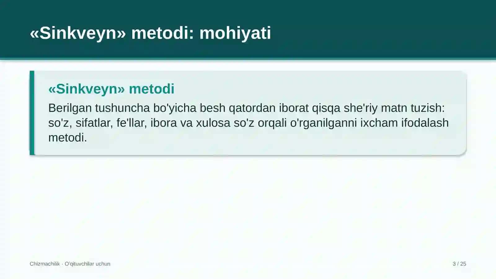 chizmachilik darslarida sinkveyn metodidan foydalanish 2150 3