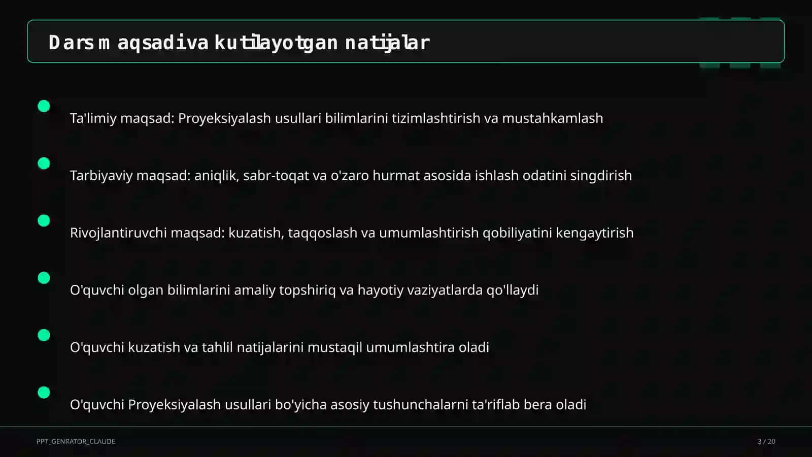 Proyeksiyalash usullari (8-sinf) 3