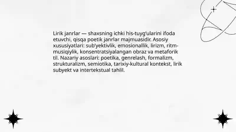 Adabiyotshunoslikda lirik janrlar 3