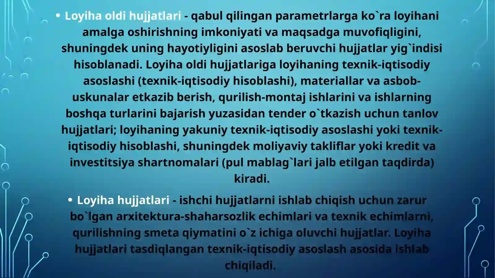 Suv xojaligi loyihalarini texnik iqtisodiy asoslash 3