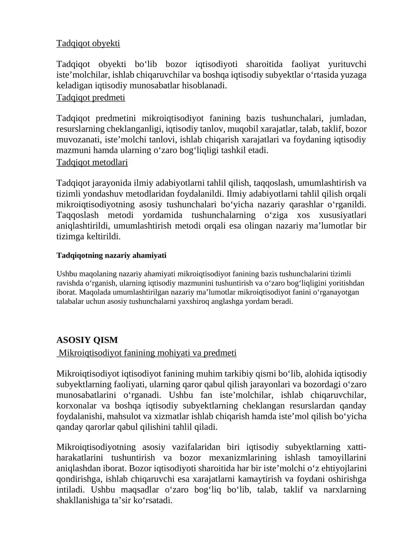 Mikroiqtisodiyotning bazis tushunchalari 3