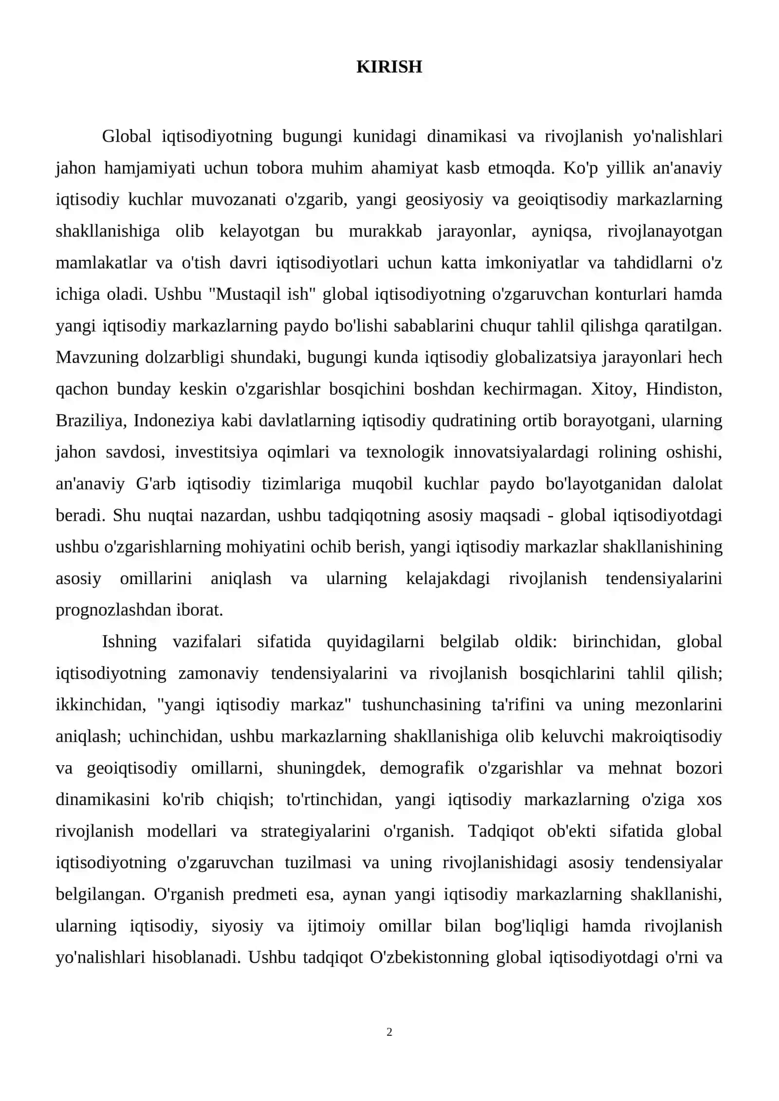 Global iqtisodiyotning o'zgaruvchan konurlari: yangi iqtisodiy markazlarning shakllanishi 3