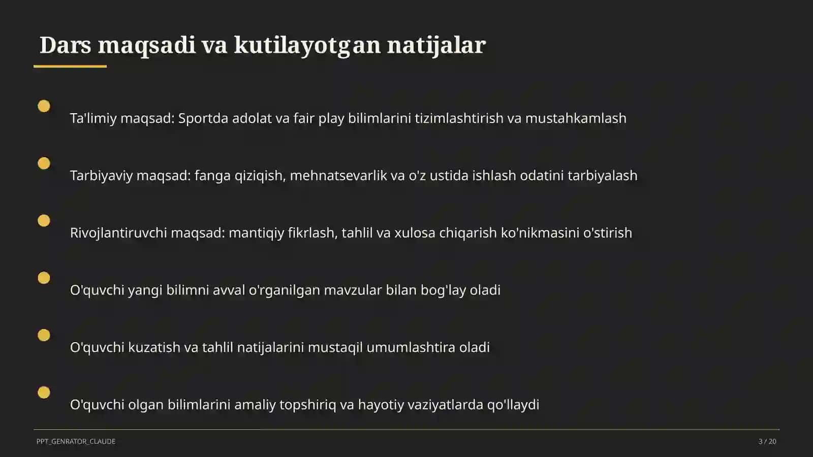 Sportda adolat va fair play (10-sinf) 3