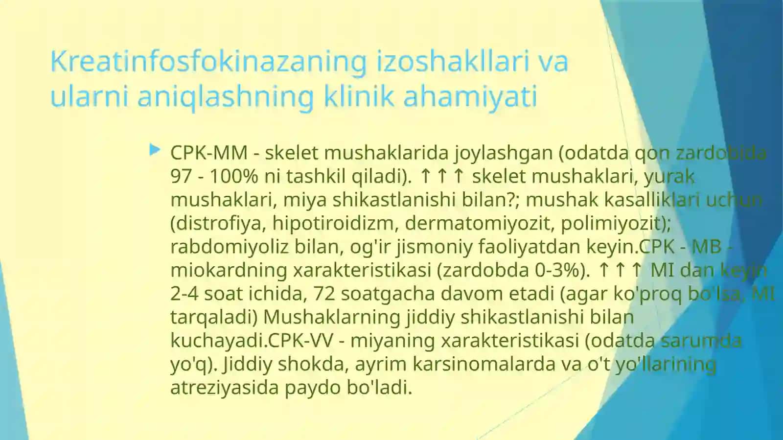 TOSHKENT TIBBIYOT AKADEMIYASI PEDIATRIYA YO`NALISHI 203 A GURUH TALABASIKOMILOV OG`ABEK BIOKIMYO FANIDAN MUSTAQIL ISHI 3