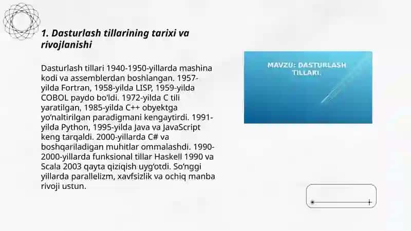 Dasturlash tillari 3