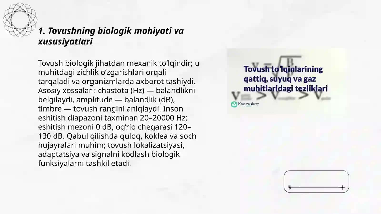 Tovush haqida biologiya fanidan 3