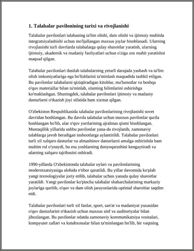 Talabalar Pavilioni 3
