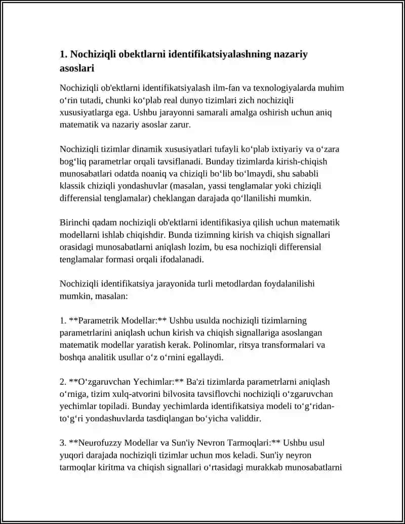 NOCHIZIQLI OBEKTLARNI IDENTIFIKATSIYALASH 3