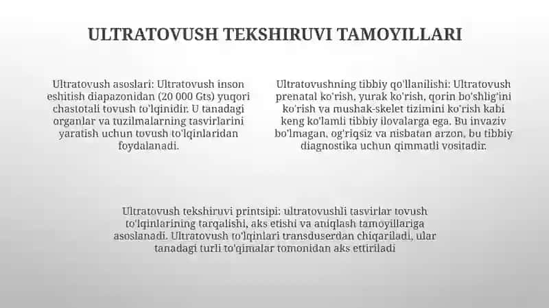 Ultra Tovush Va Uning Tibbiyotda QoʻLlanilishi 3