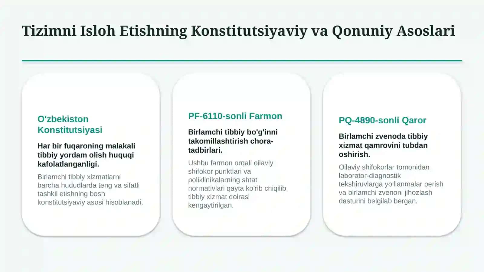 Birlamchi tibbiy bo‘g‘inda laborator xizmat: qonuniy asoslar va talablar | 15 slayd 3
