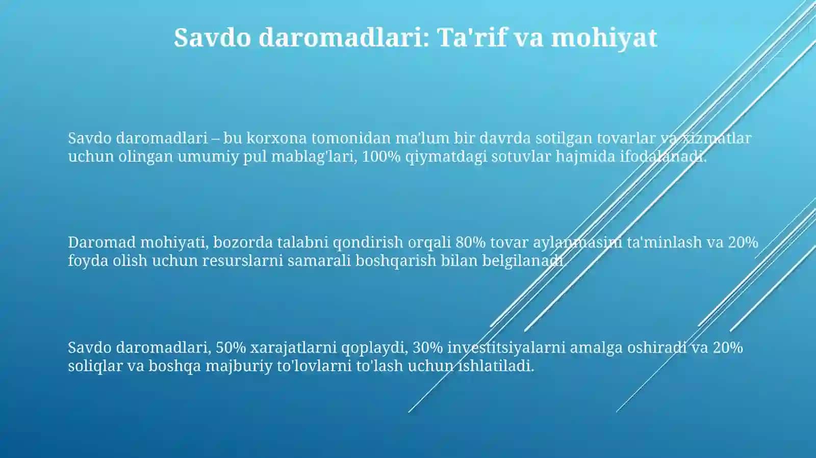 Savdo daromadlari 3