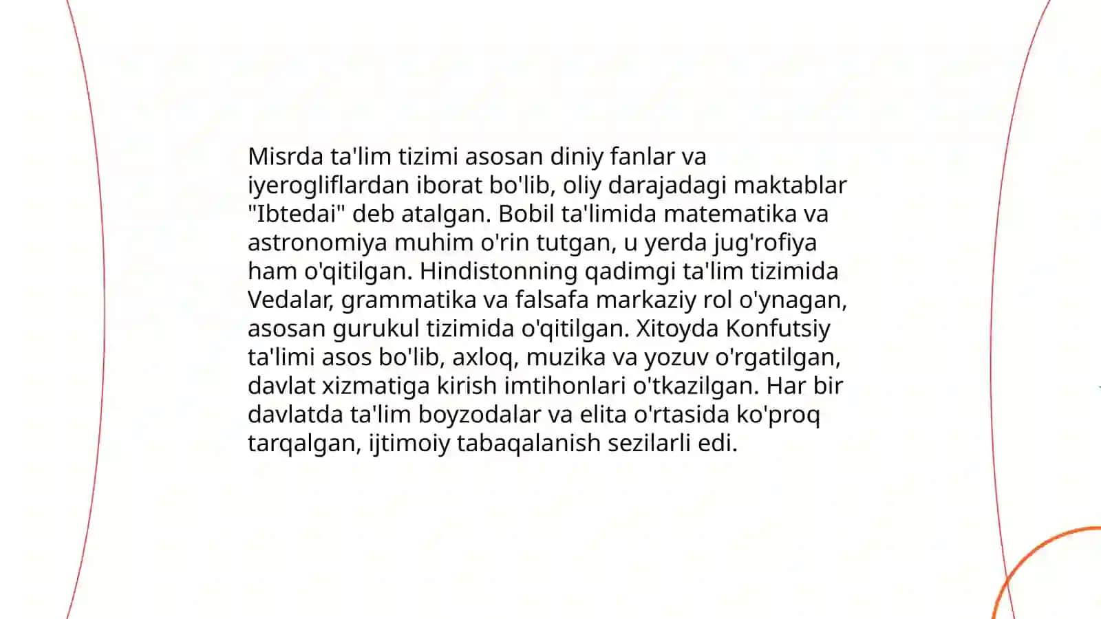 Pedagogika kursiga kirish. Eng qadimgi davrlardan Vl asrgacha ta'lim tarbiya va pedogogik fikrlar 3
